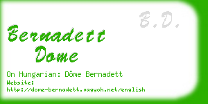bernadett dome business card